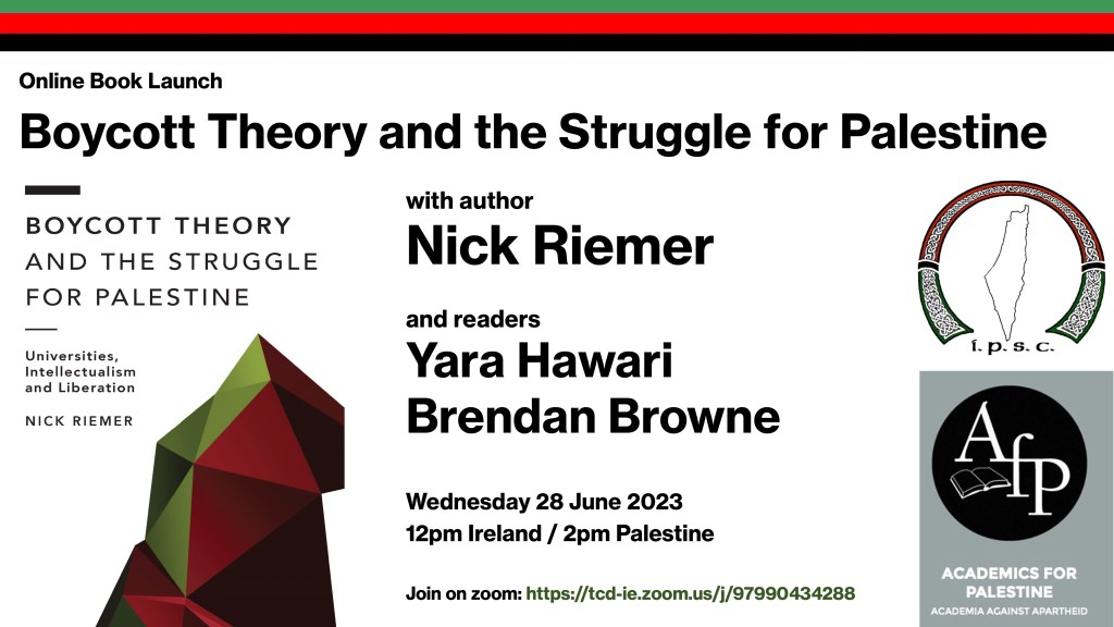Webinar: Boycott Theory and the Struggle for&nbsp;Palestine