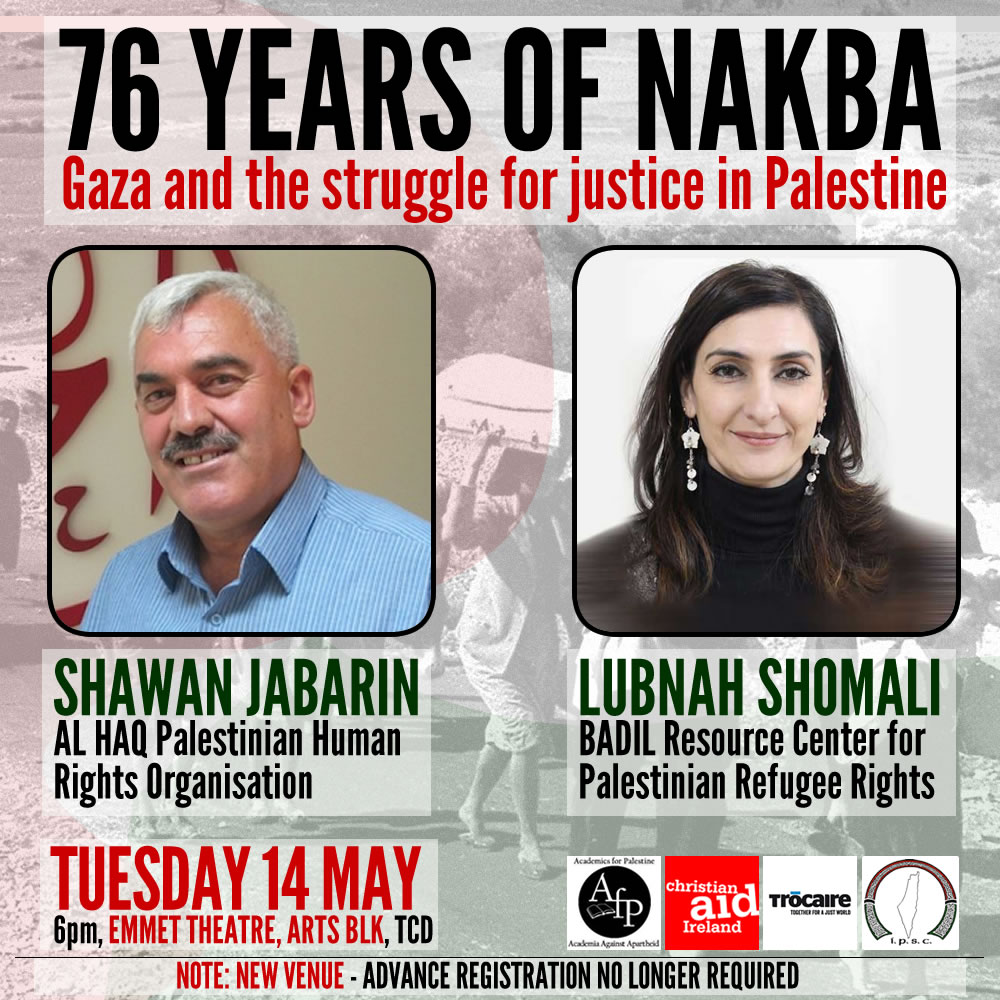TCD meeting: 76 Years of&nbsp;Nakba